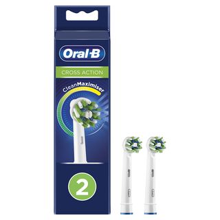 ORAL-B CrossAction Opzetborstel Wit met CleanMaximiser (2 stuks)