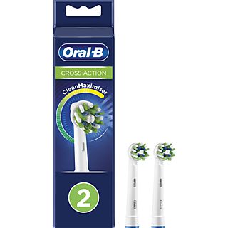 ORAL-B CrossAction Opzetborstel Wit met CleanMaximiser (2 stuks)