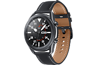 SAMSUNG Galaxy Watch3 45 mm Bluetooth Smartwatch Edelstahl Echtleder, Größe M/L (145 - 205 mm), Mystic Black/Black