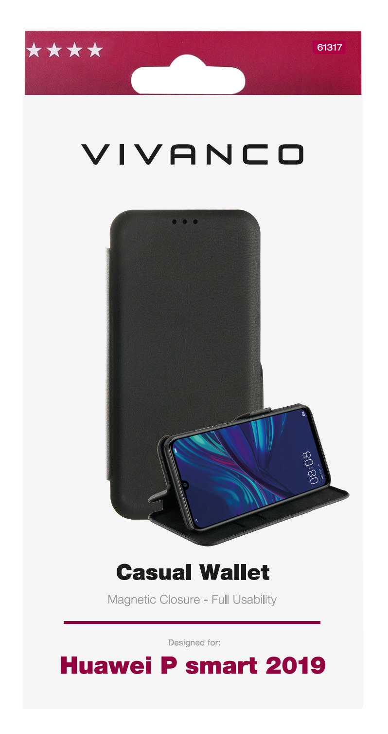 Schwarz Bookcover, Wallet, smart (2019), 61317 P Huawei, Casual VIVANCO