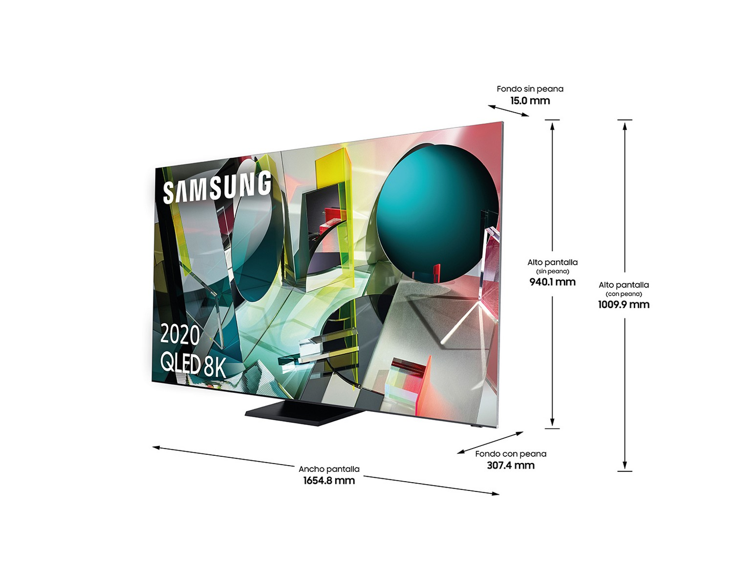 TV QLED 75" - Samsung QE75Q950TSTXXC, UHD 8K, 7680 x 4320 píxeles, 4 HDMI, 3 USB 2.0, Negro