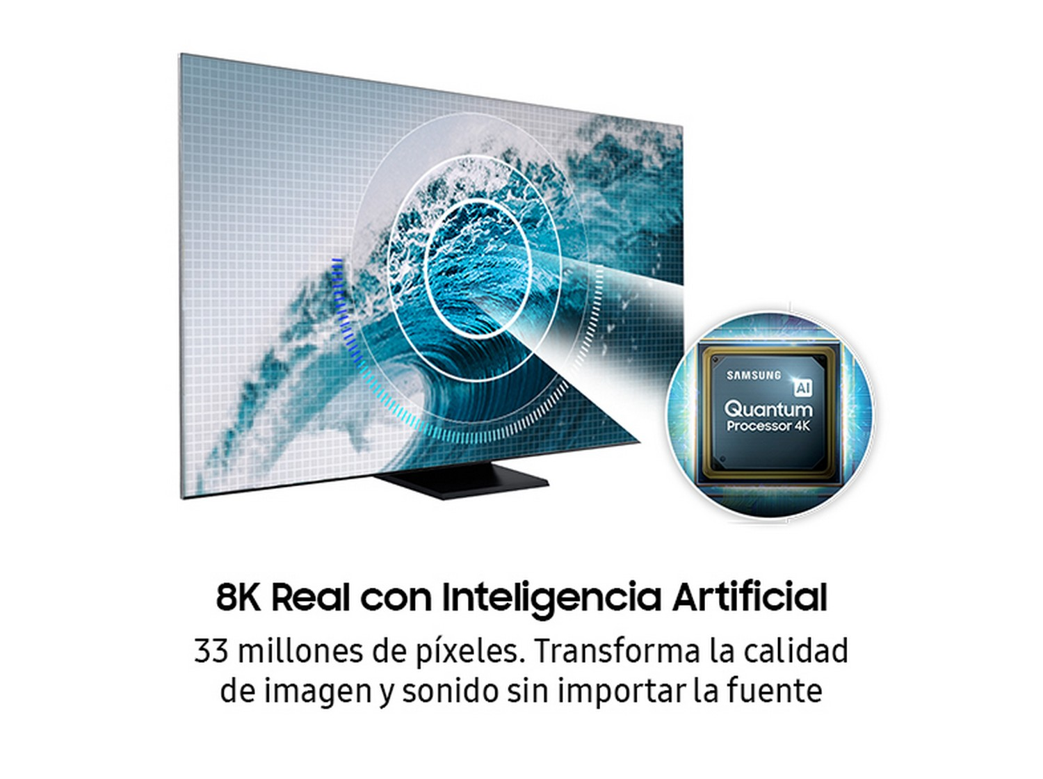 TV QLED 75" - Samsung QE75Q950TSTXXC, UHD 8K, 7680 x 4320 píxeles, 4 HDMI, 3 USB 2.0, Negro