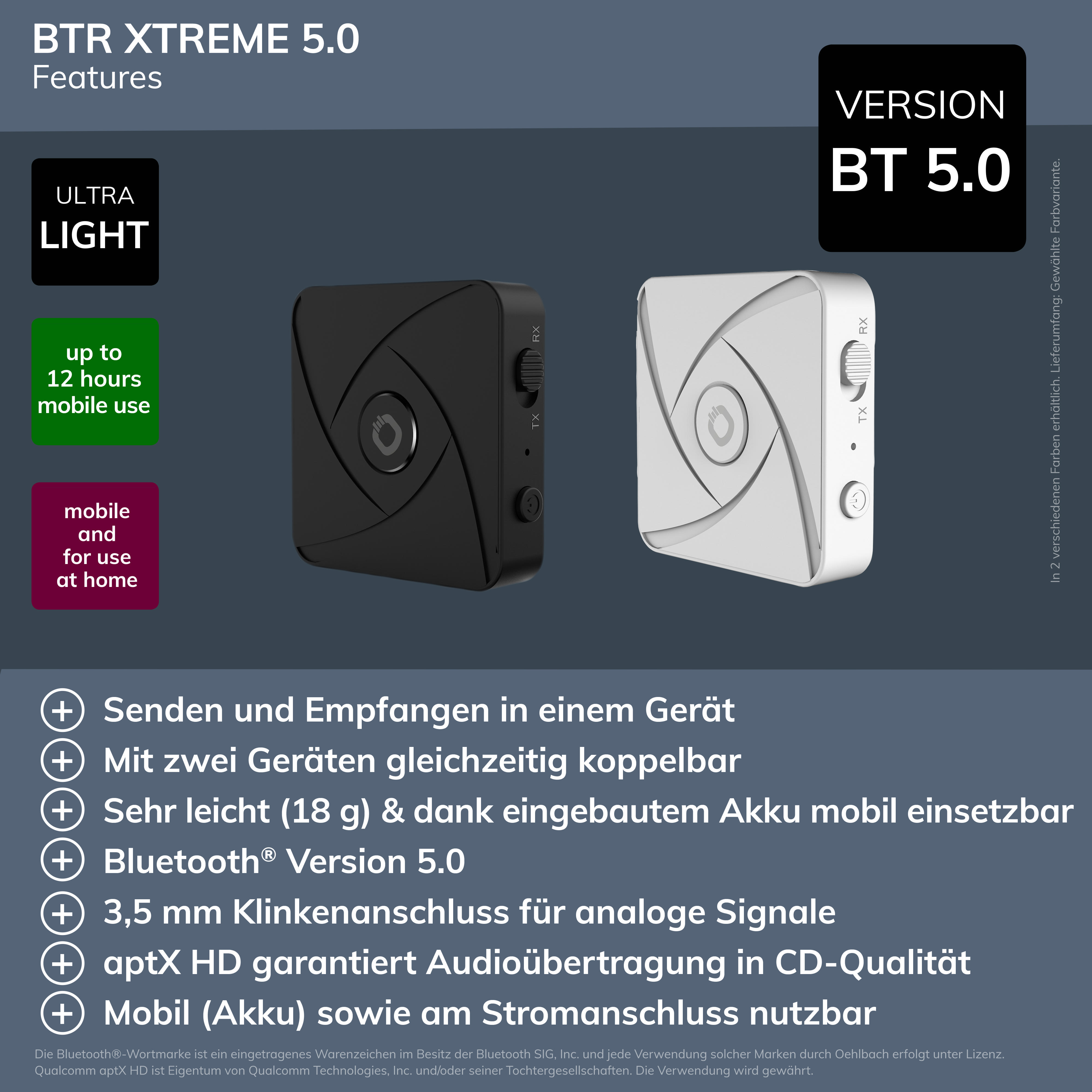 5.0 Sender Xtreme und BTR Empfänger OEHLBACH Bluetooth