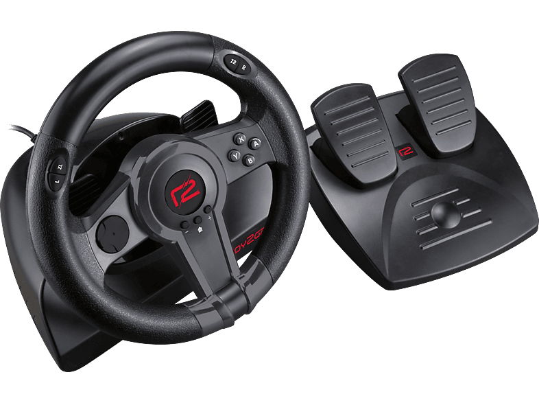 READY 2 GAMING Nintendo Switch Racing Wheel, Lenkrad mit Pedalen, Schwarz Lenkrad mit Pedalen