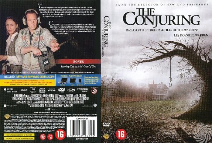DVD-hoes van de film The Conjuring met een spookachtig beeld.