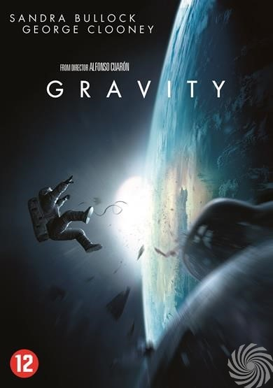 DVD-hoes van de film "Gravity", met Sandra Bullock en George Clooney.