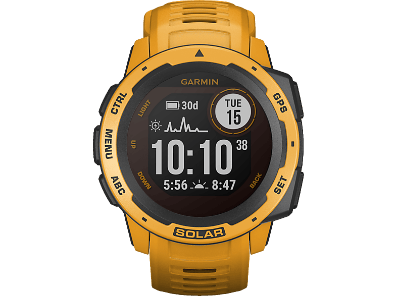 GARMIN Instinct Solar Smartwatch Faserverstärktes Polymer Silikon, 132 |  224 mm (45 x 45 x 15.3 mm), Gelb Smartwatch kaufen. Armband: Silikon, 132 -  224 mm (45 x 45 x 15.3 mm), Farbe Gelb | SATURN