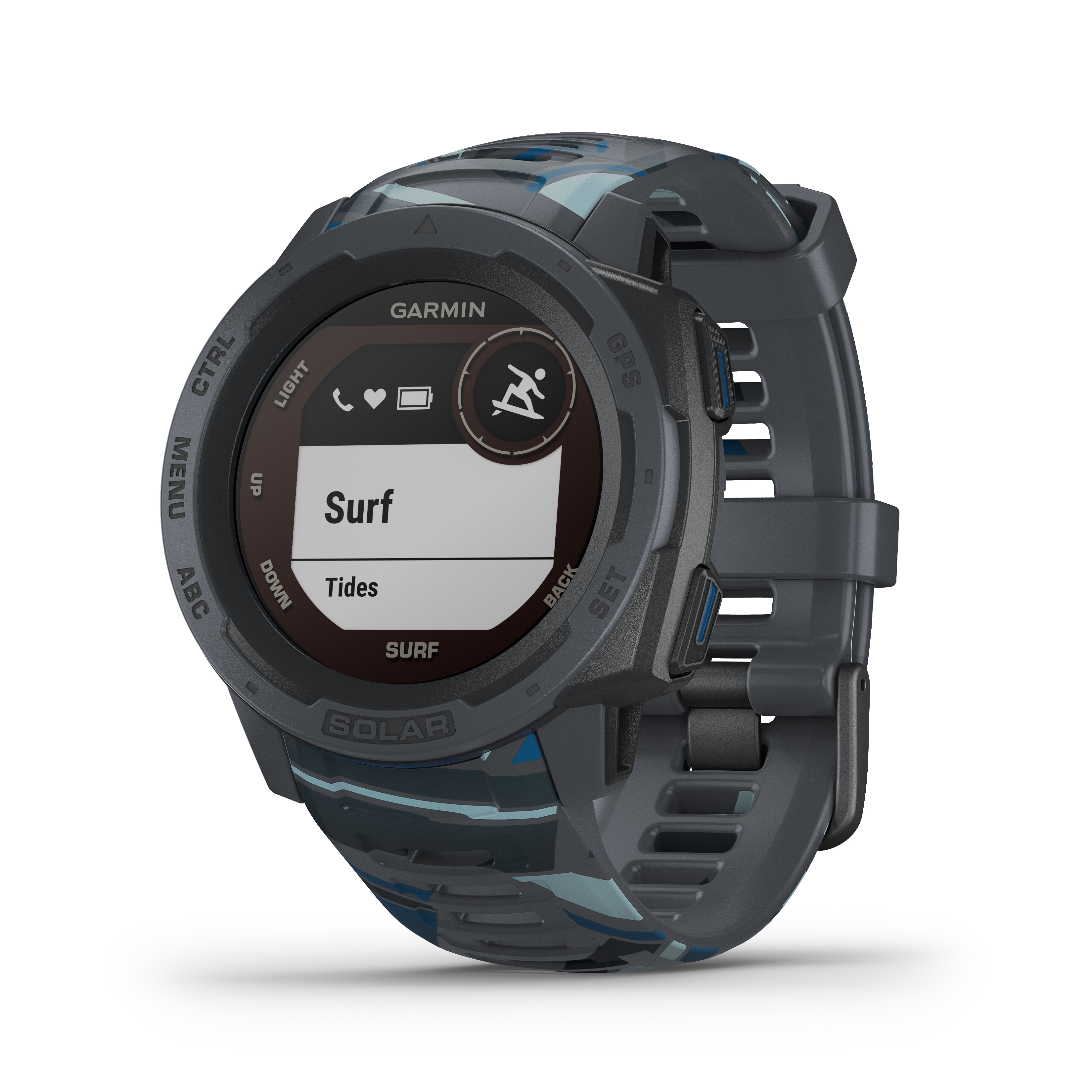 GARMIN Instinct Solar Smartwatch Faserverstärktes Polymer Silikon, 132 - 224 mm (45 x 45 x 15.3 mm), Pipeline