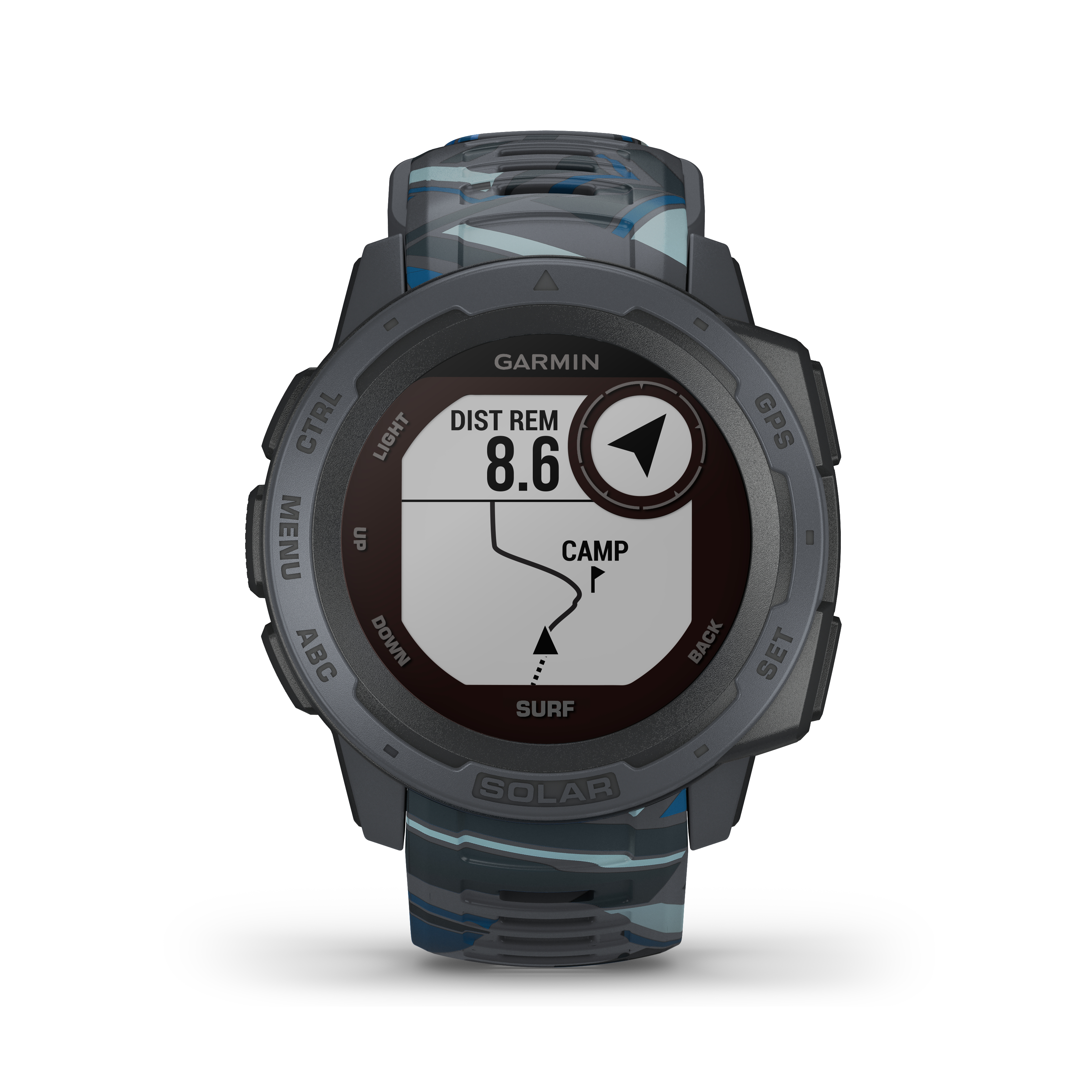 GARMIN Instinct Solar Smartwatch Faserverstärktes Polymer Silikon, 132 - 224 mm (45 x 45 x 15.3 mm), Pipeline