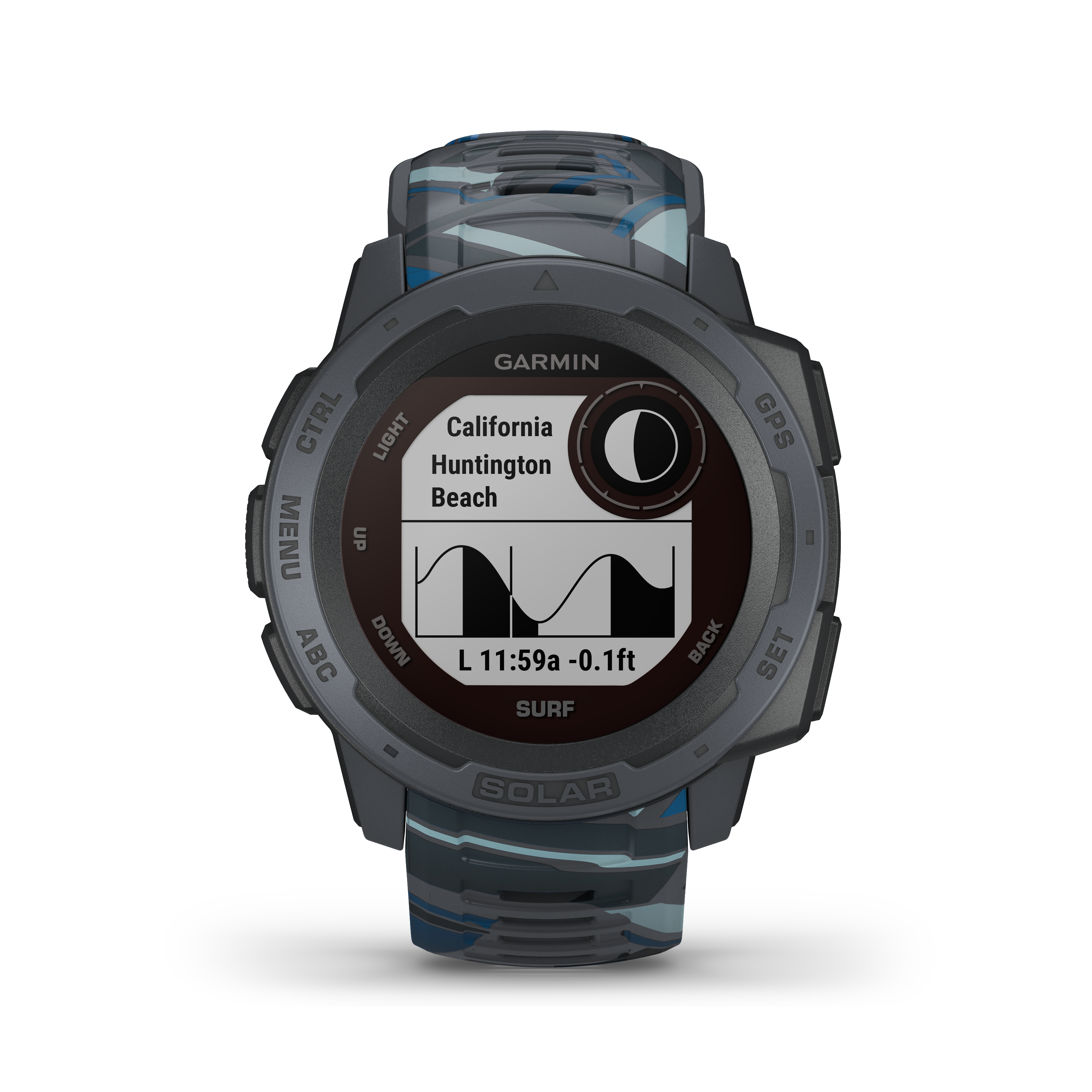 GARMIN Instinct Solar Smartwatch Faserverstärktes Polymer Silikon, 132 - 224 mm (45 x 45 x 15.3 mm), Pipeline