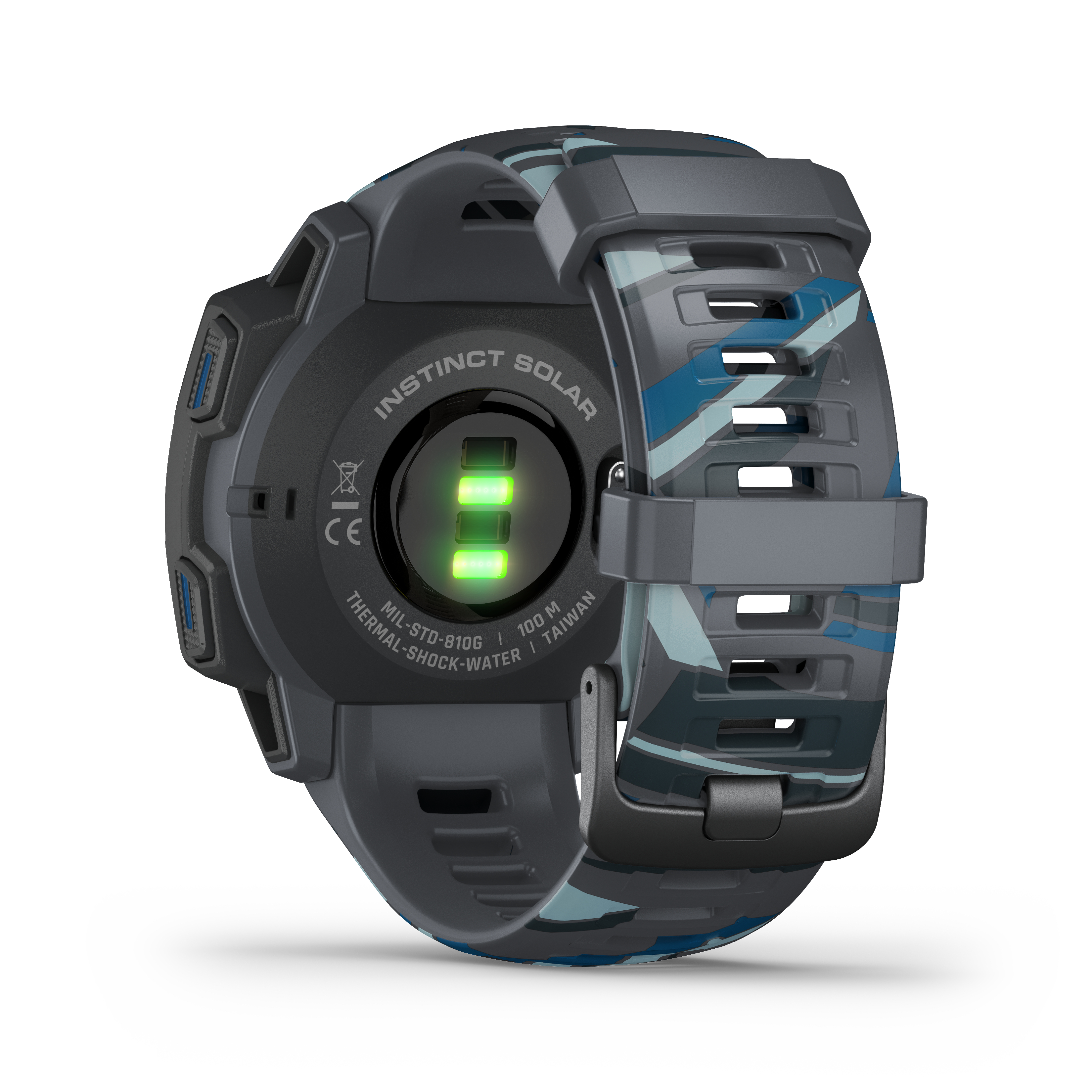 GARMIN Instinct Solar Smartwatch Faserverstärktes Polymer Silikon, 132 - 224 mm (45 x 45 x 15.3 mm), Pipeline