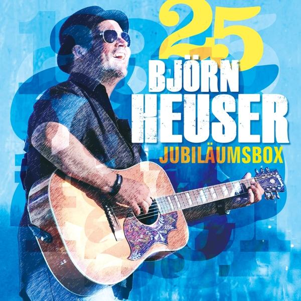 Albumcover mit einem Mann, der Gitarre spielt, und den Worten "25 Björn Heuser Jubiläumsbox".