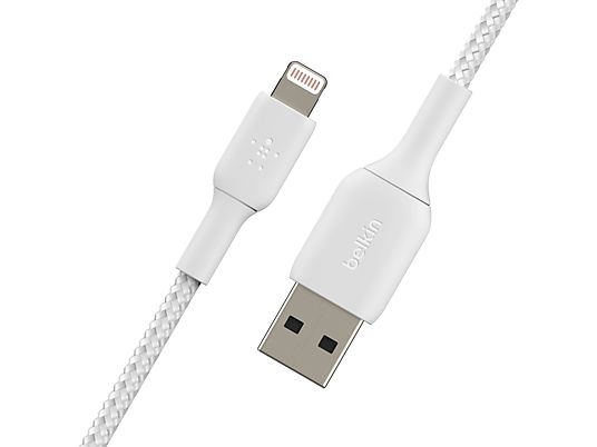BELKIN Braided USB-A-naar-Lightning 1 Meter Wit