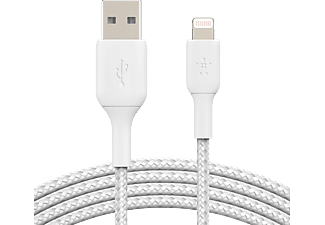 Auto Verhuizer Nadenkend BELKIN Braided USB-A-naar-Lightning 2 Meter Wit kopen? | MediaMarkt