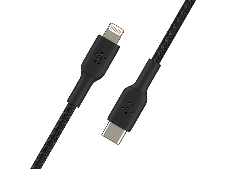 20cm Korte Lightning Compatibel USB kabel - Geschikt voor Apple iPhone en iPad - USB Kabel Zwart