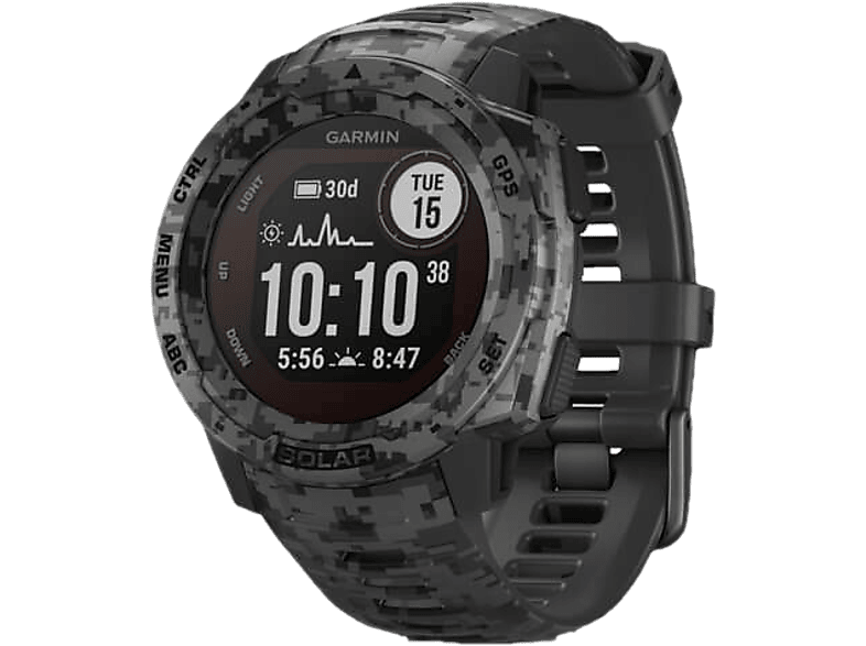 GARMIN GPS horloge Instinct Solar Camo ED Grijs (010-02293-05)