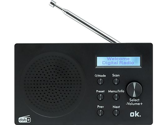 OK ORD 101 BT-B - DAB+ radio digitale (DAB, DAB+, FM, Nero)