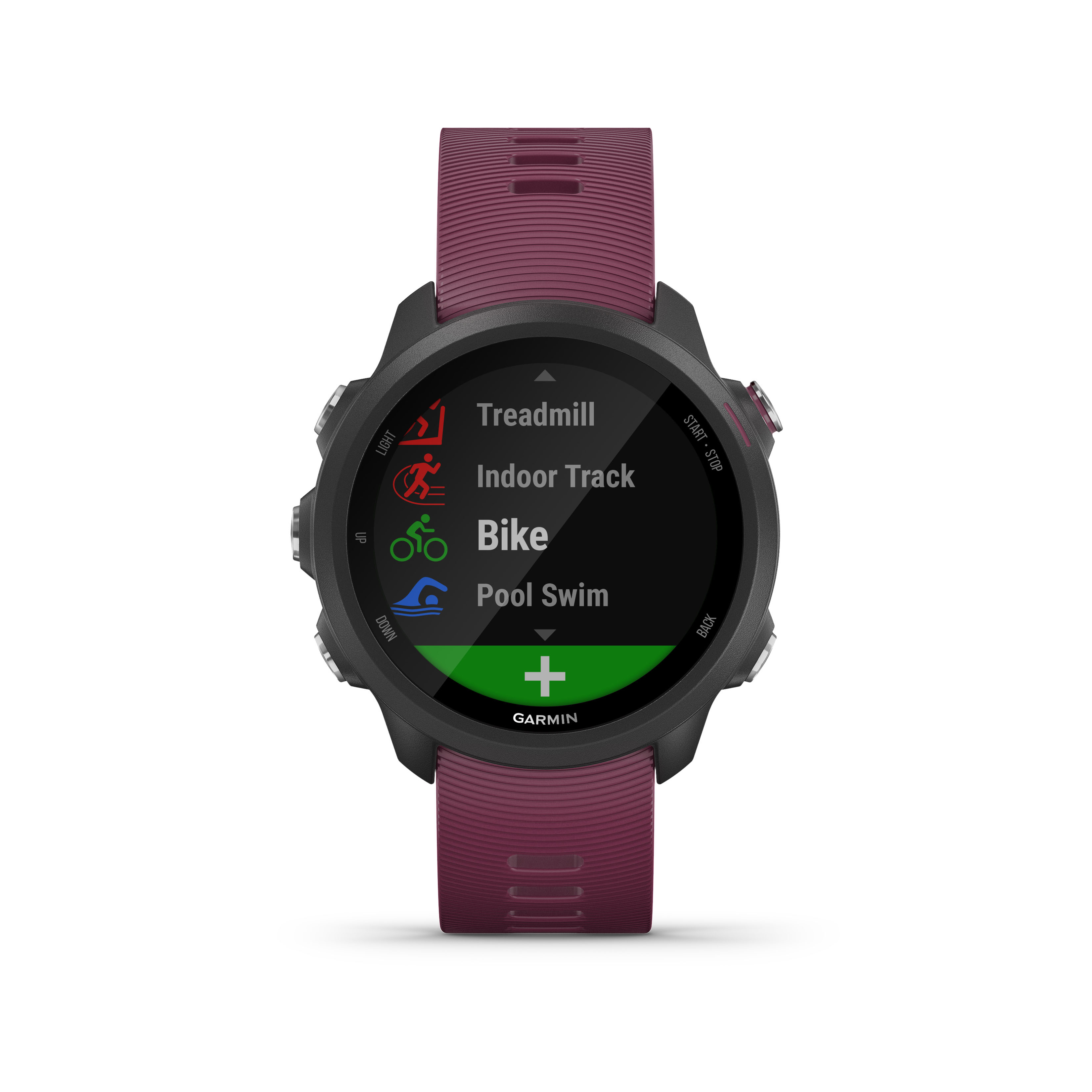 GARMIN Forerunner 245, Smartwatch, 127-204mm Handegelenkumfang, Schwarz/Dunkelrot