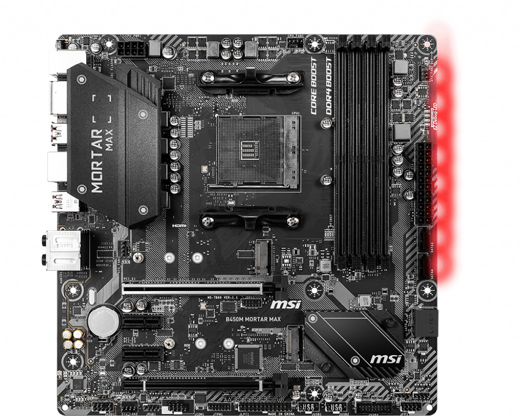 MSI B450M Mortar Max AM4 DDR4 3466(OC) HDMI DP 2x M.2 USB3.2 mATX Anakart