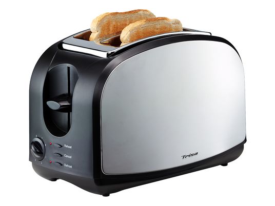 TRISA Crispy Toast - Toaster (Schwarz/Silber)