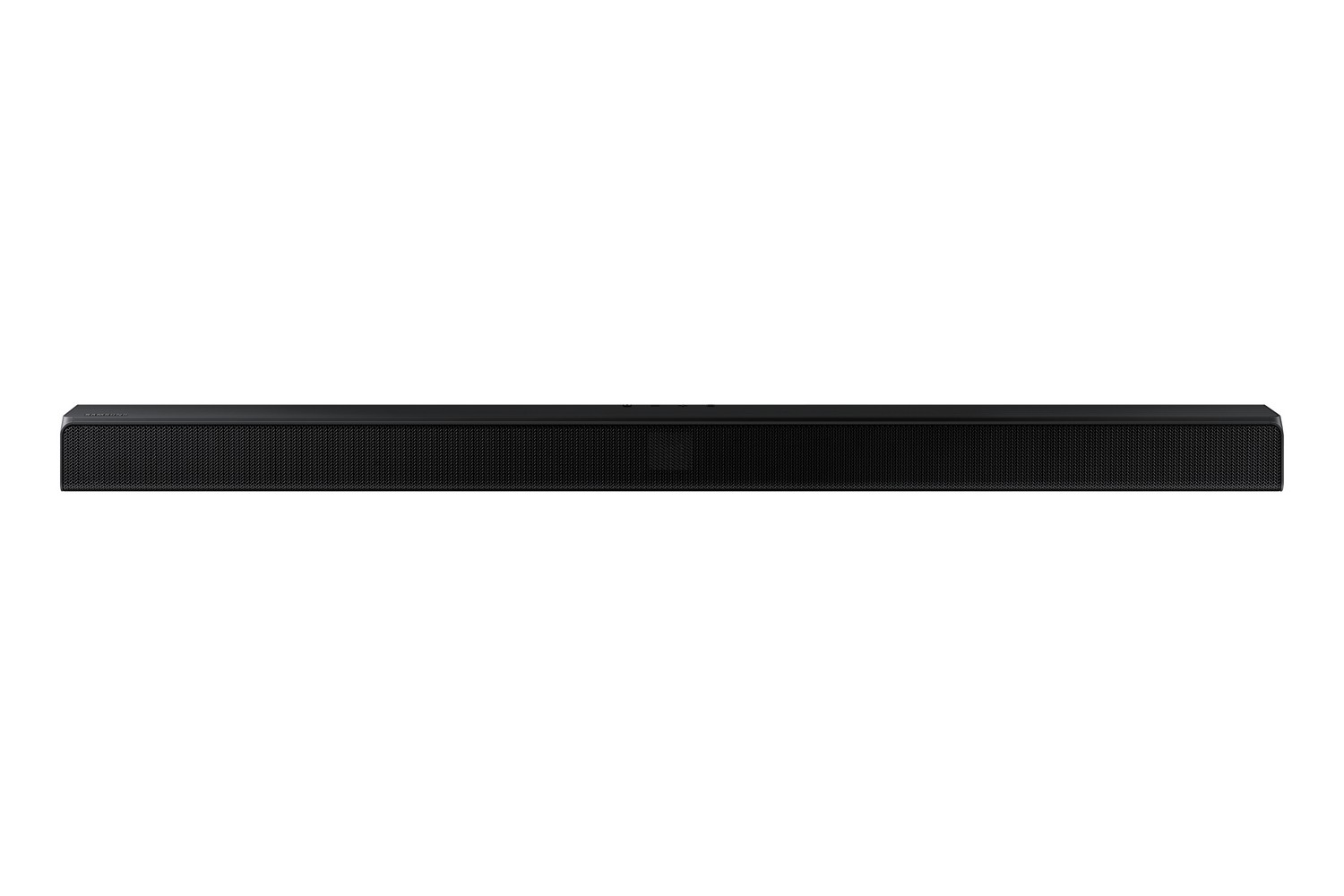 Una barra de sonido negra sobre un fondo blanco.