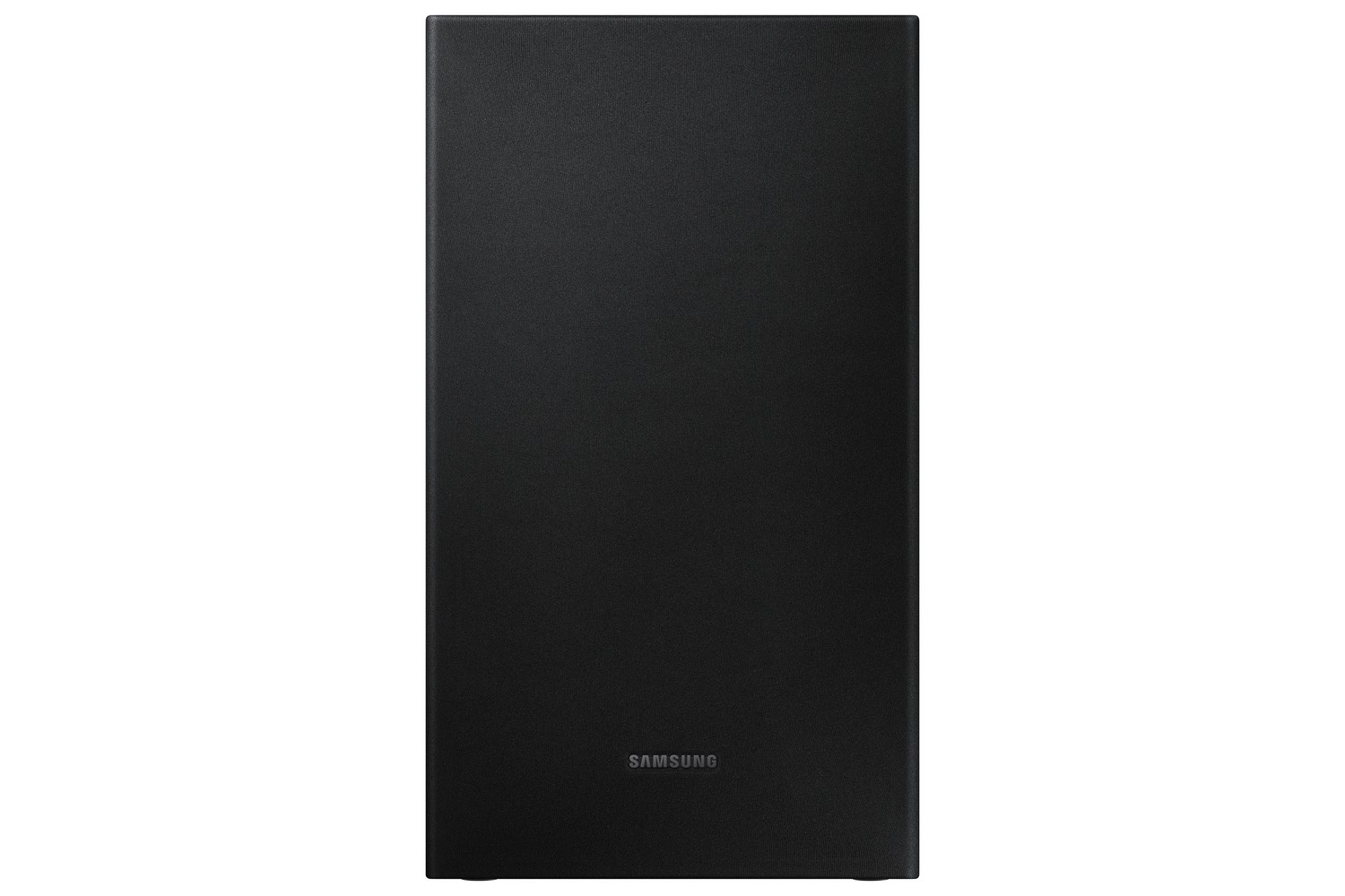 Altavoz subwoofer rectangular negro.