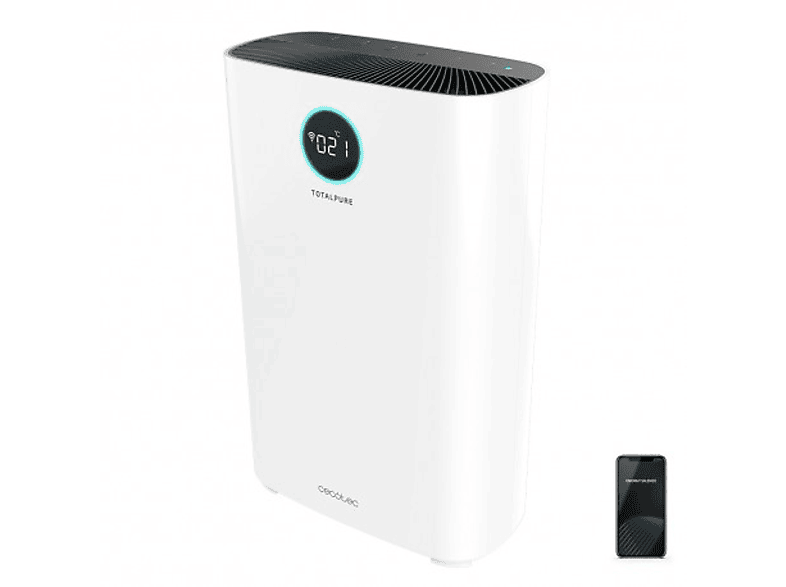 Purificador de aire - Cecotec TotalPure 5000 Connected, 30 W, 65 m³, 200 m³/h, Blanco