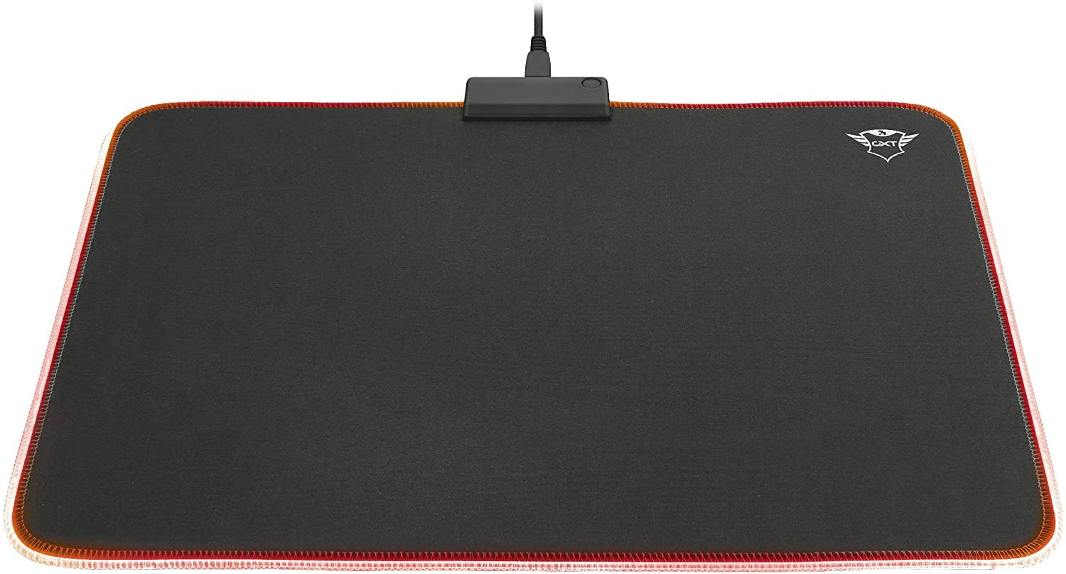 Alfombrilla gaming - Trust GXT 765 Glide-Flex, Iluminación RGB, Negro