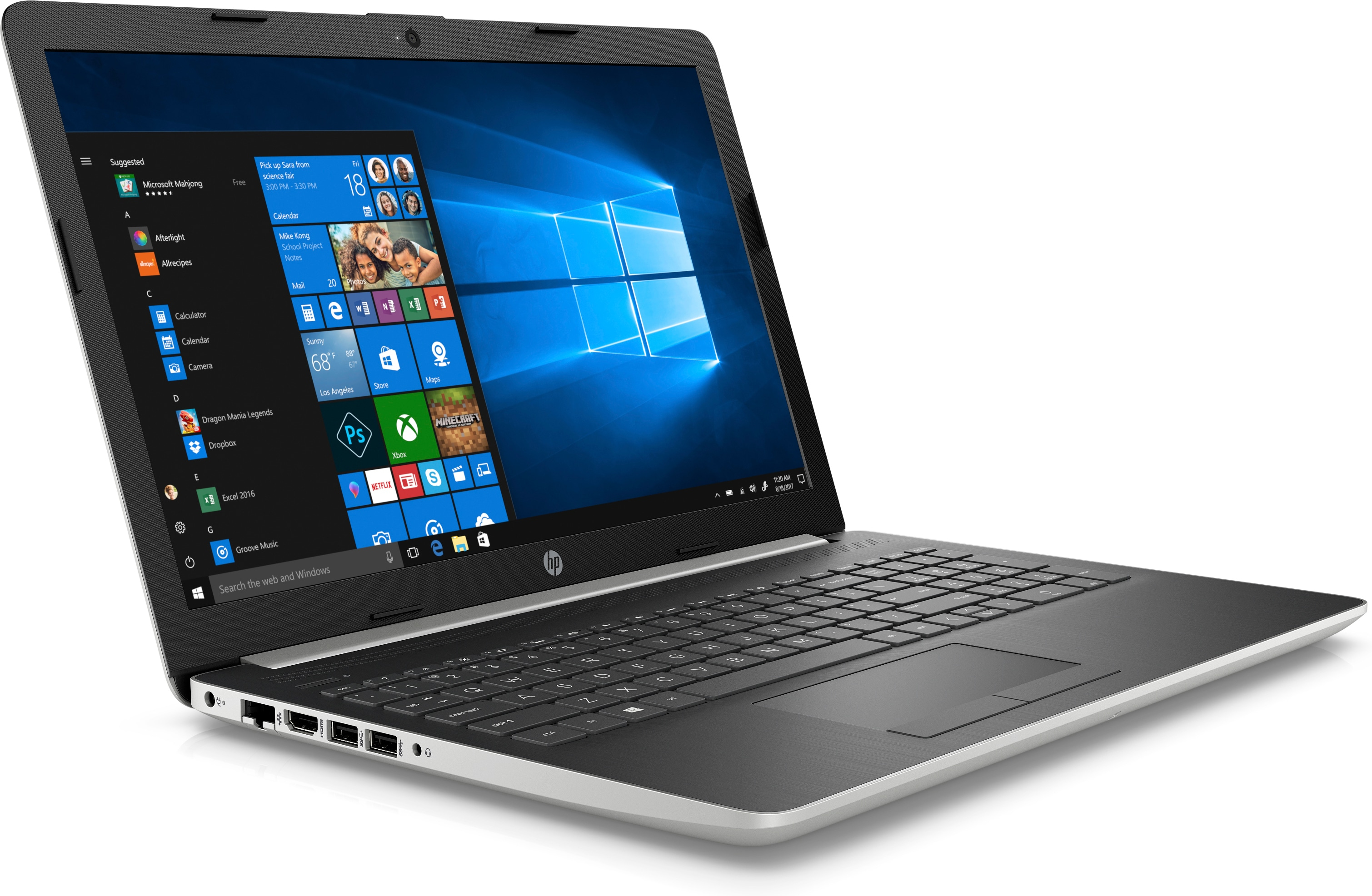 HP 15-db0404nz - Ordinateur portable (15.6 ", 256 GB SSD, Noir/Argent)