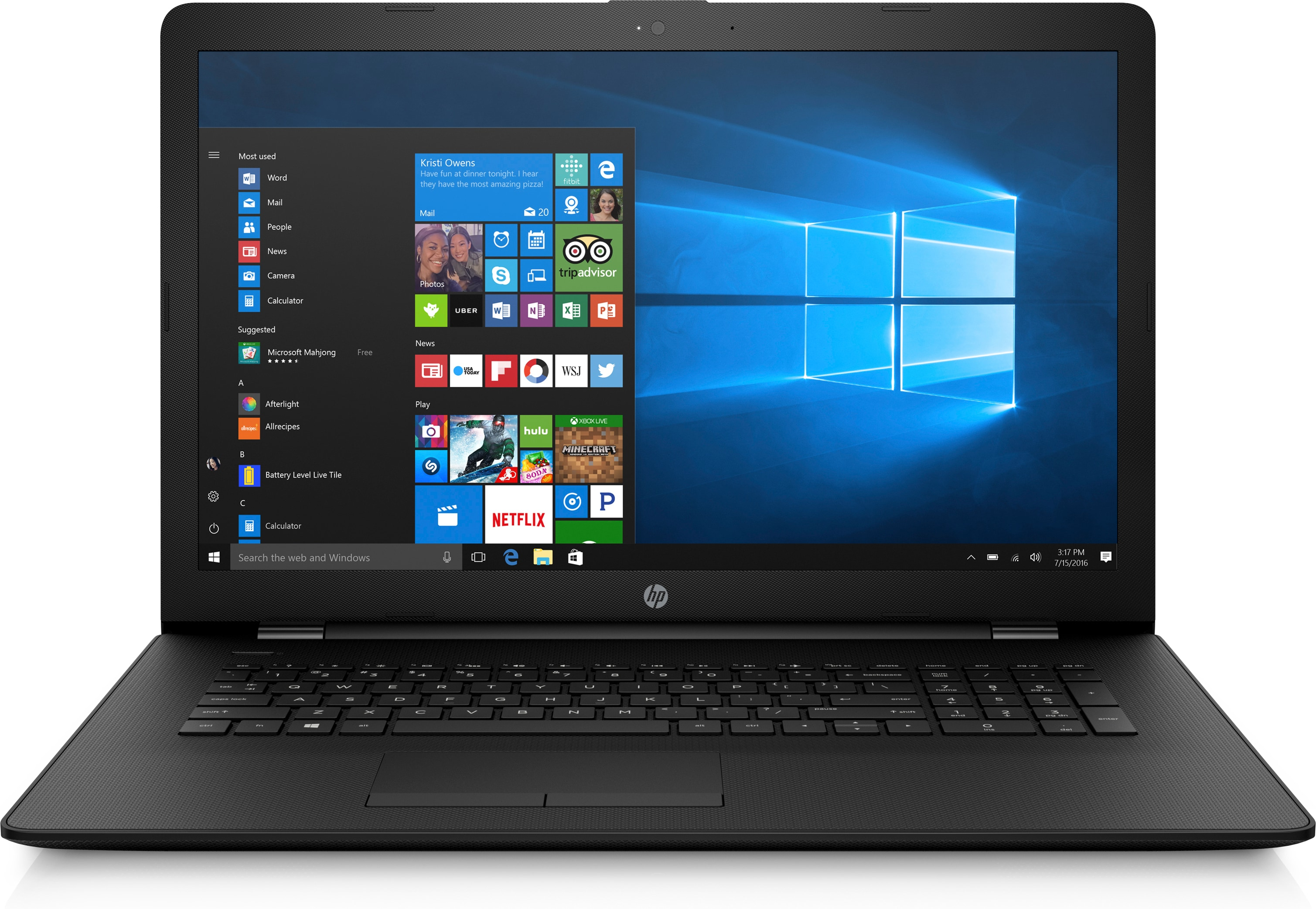 HP 17-bs077ng - 17,3 Zoll - Intel® Celeron® N3060 - 8 GB - 1 TB - Intel® HD 400 - Windows 10 Home (64 Bit)