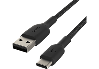 BELKIN Braided USB-C-naar-USB-A 0.15 Meter Zwart