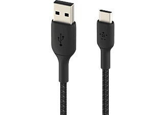 BELKIN Braided USB-C-naar-USB-A 3 Meter Zwart
