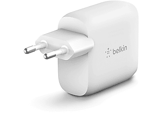 BELKIN Dual Wall Charger 24 Watt met PVC USB-A-naar-USB-C-kabel 1 Meter Wit