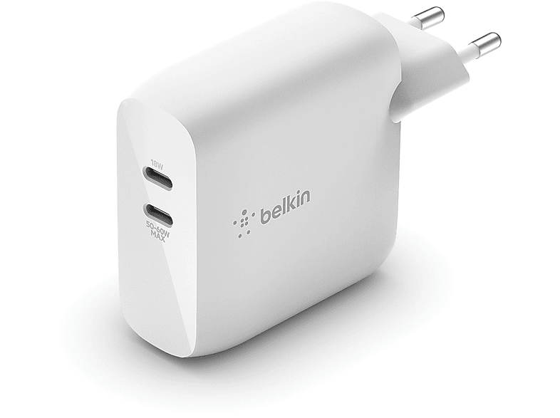 Leer Mortal bespotten BELKIN Dual USB-C Charger 63 Watt met GaN-technologie Wit kopen? |  MediaMarkt