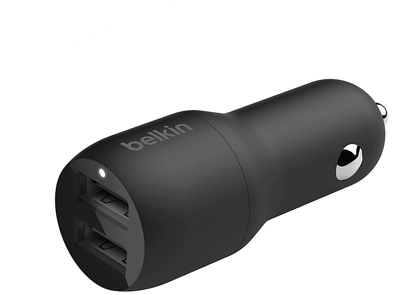 Belkin Dual USB-A Autolader 24 Watt Zwart