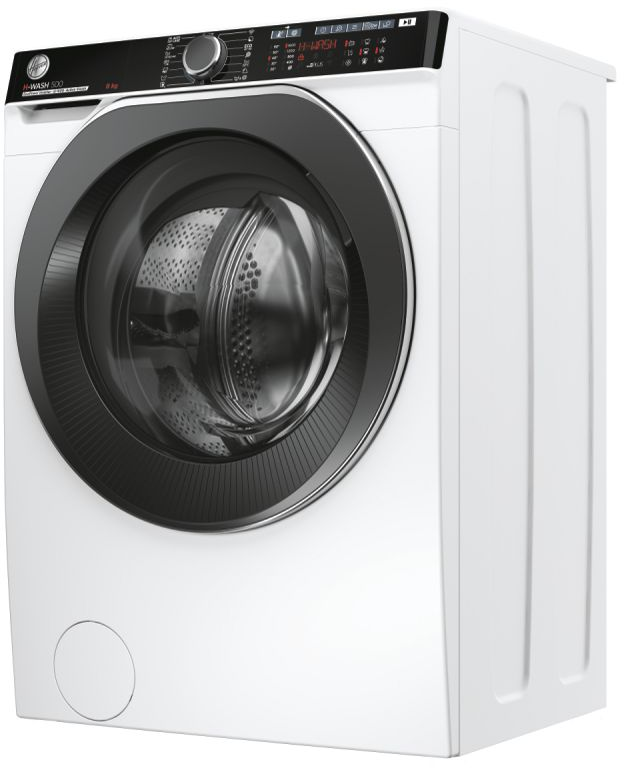 Un lave-linge blanc et noir.