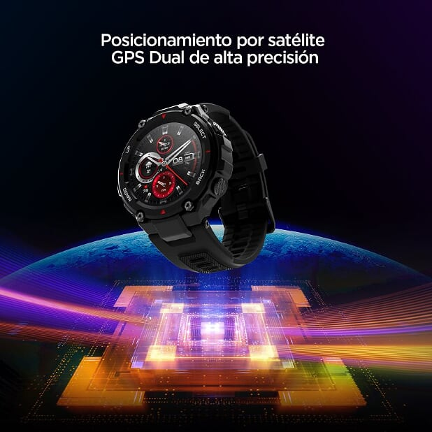 Smartwatch - Amazfit T-Rex ROCK BLACK, Pantalla AMOLED 1.3", Táctil, GPS, Autonomía 20 días, Negro