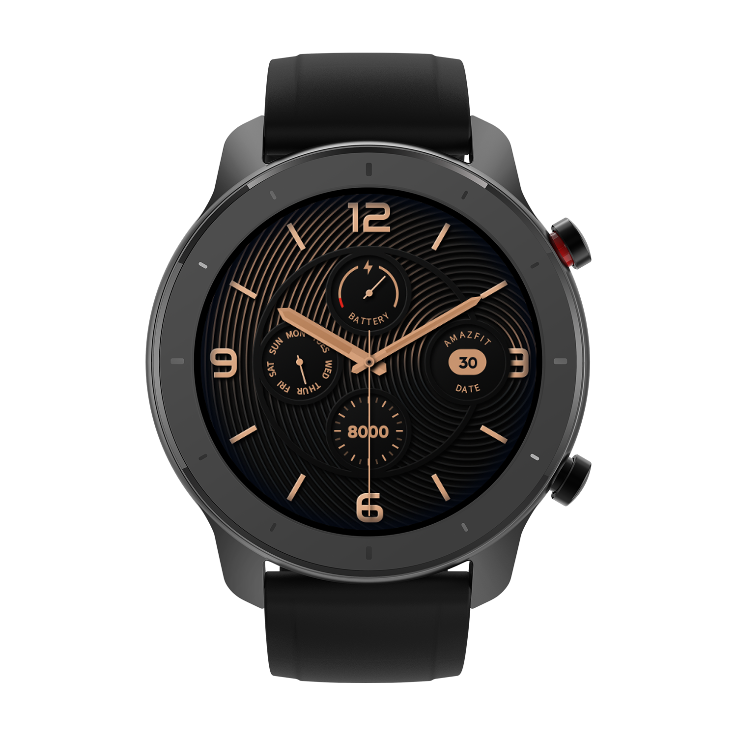 Smartwatch - AmazFit GTR-42MM, 42 mm, Táctil 1.2" AMOLED, 24 días autonomía, GPS, Bluetooth, Negro