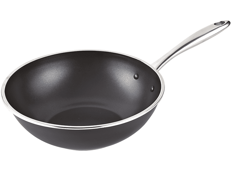 Sartén wok con tapa para inducción acero vitrificado / antiadherent