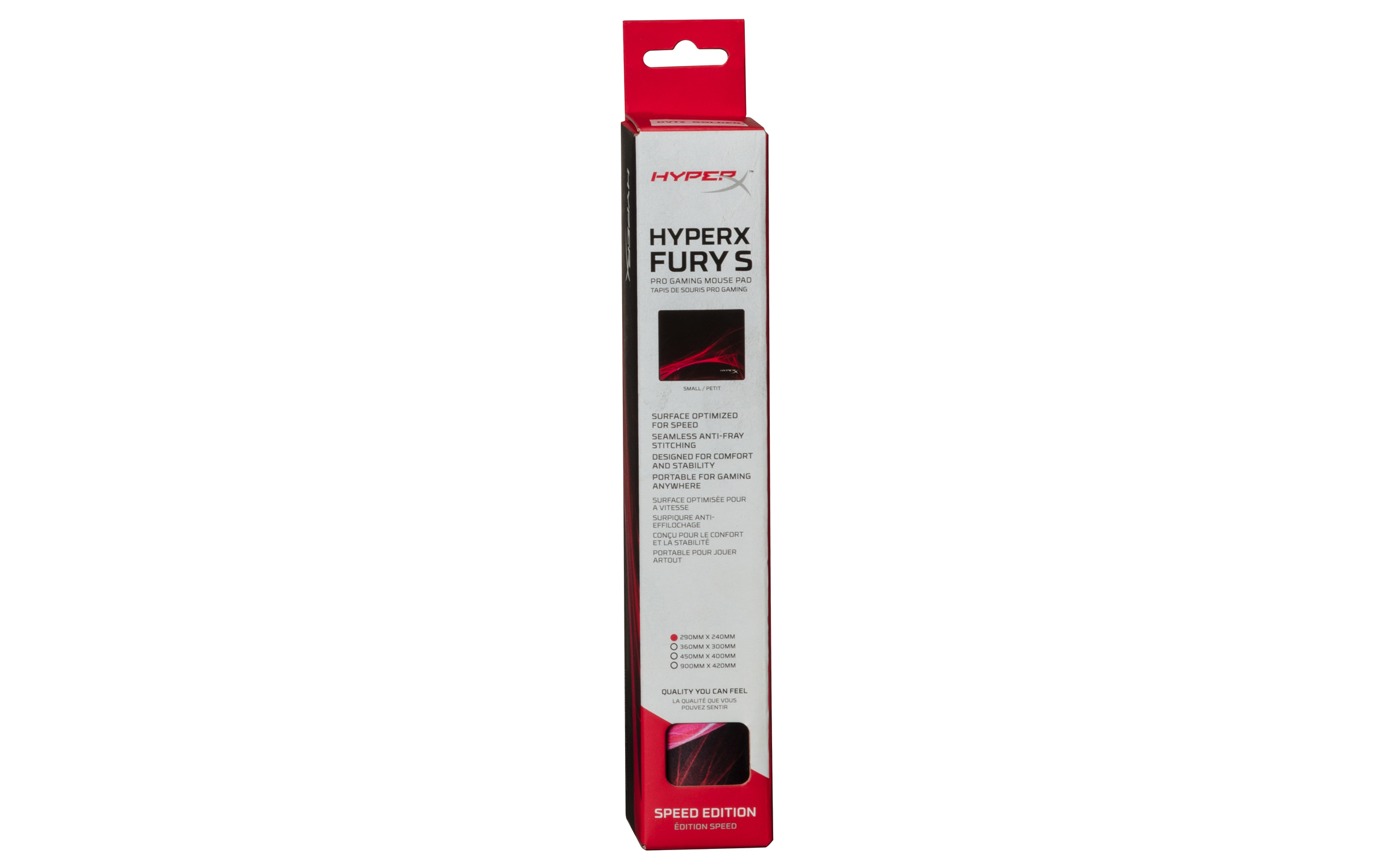 Alfombrilla gaming - HyperX HX-MPFS Fury S, Caucho, 29cm x 24cm, Agarre firme, Bordes cosidos, Negro