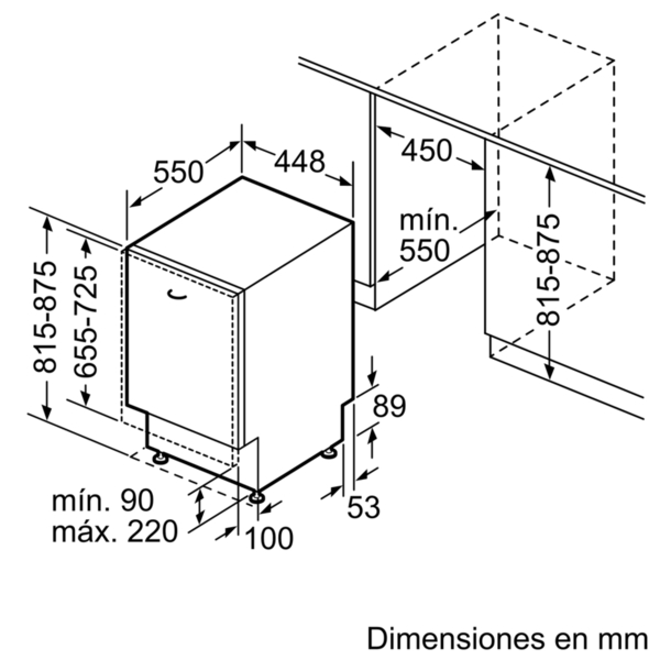 Lavavajillas integrable - Bosch SPV46FX00E, 10 servicios, 6 programas, 45 cm, Display, Inox