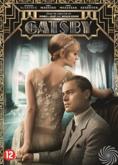 Filmposter voor The Great Gatsby. Het toont Leonardo DiCaprio en Carey Mulligan.