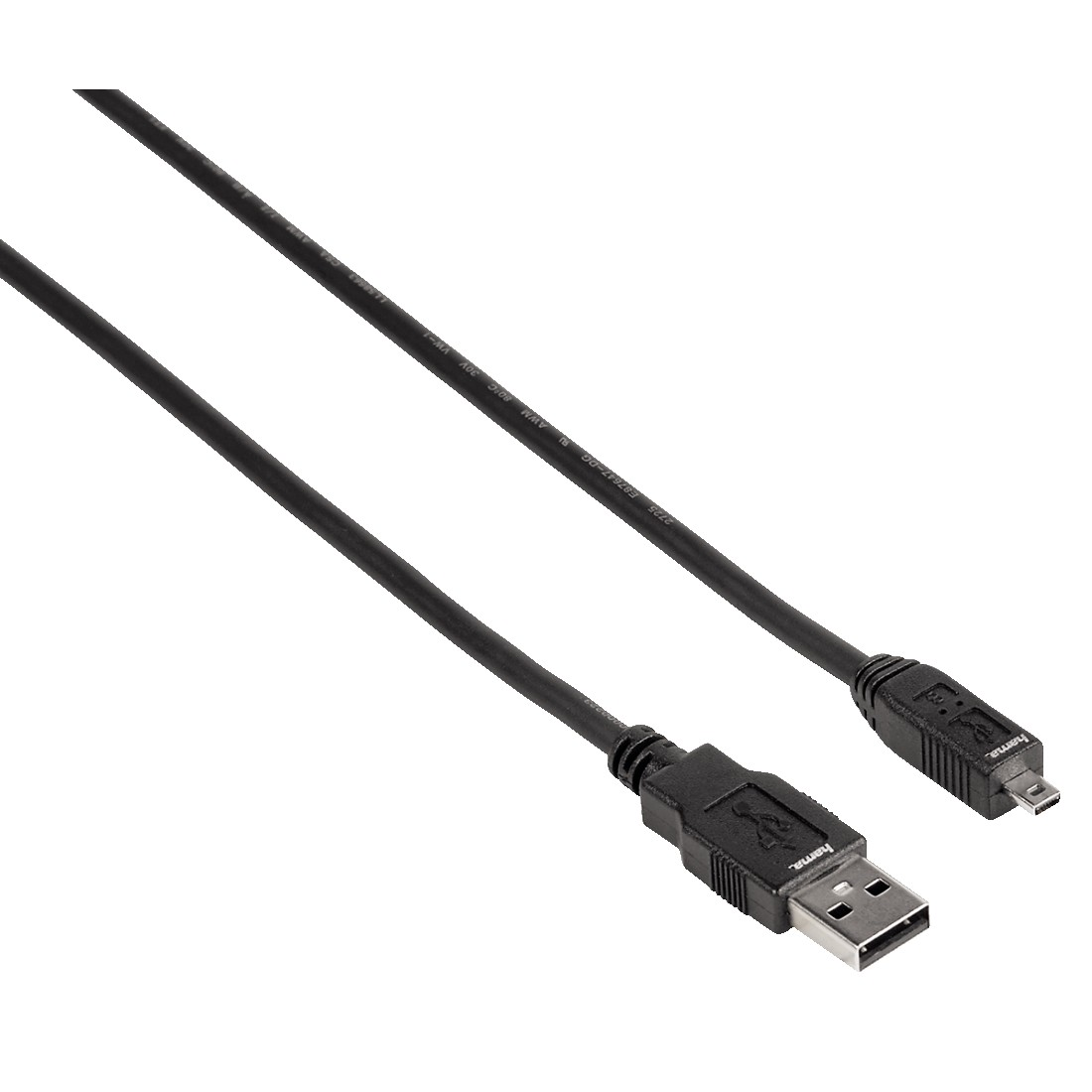 Zwarte USB naar Micro-USB-kabel.