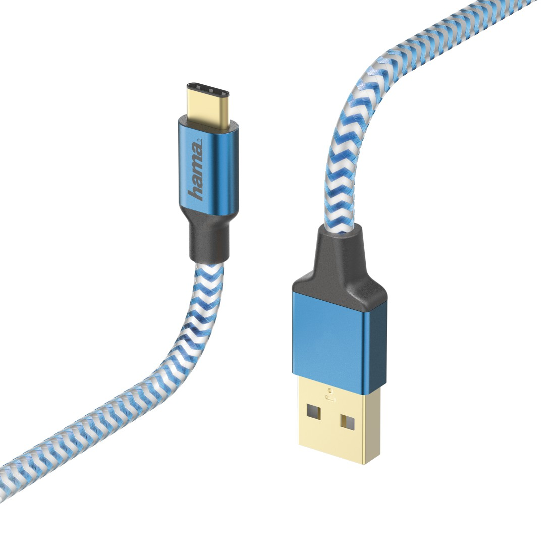 HAMA Câble USB - USB-C Reflective 1.5 m Bleu (178932)