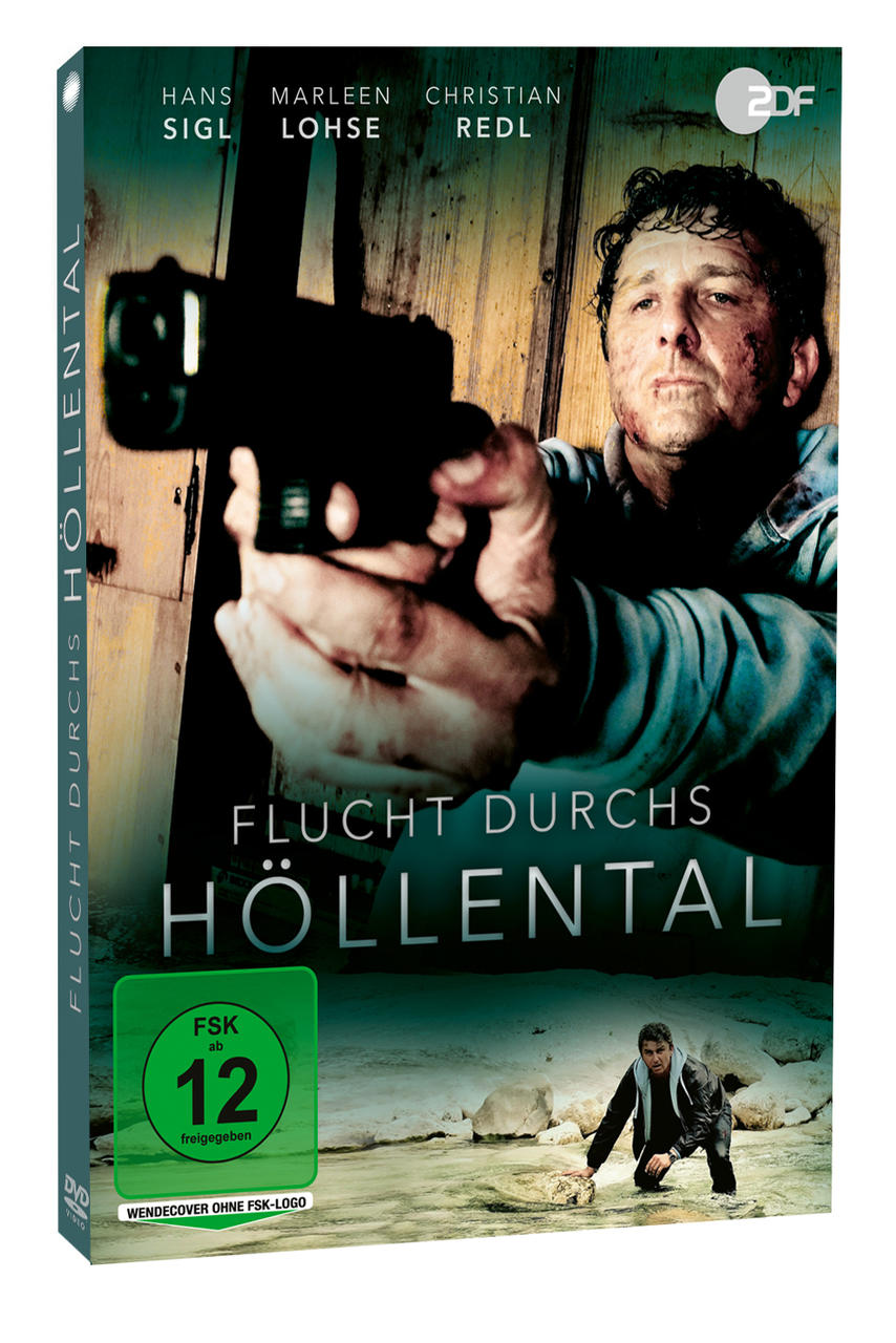 DVD-Hülle mit Filmplakat von einem Mann, der eine Waffe hält, Text deutsch.