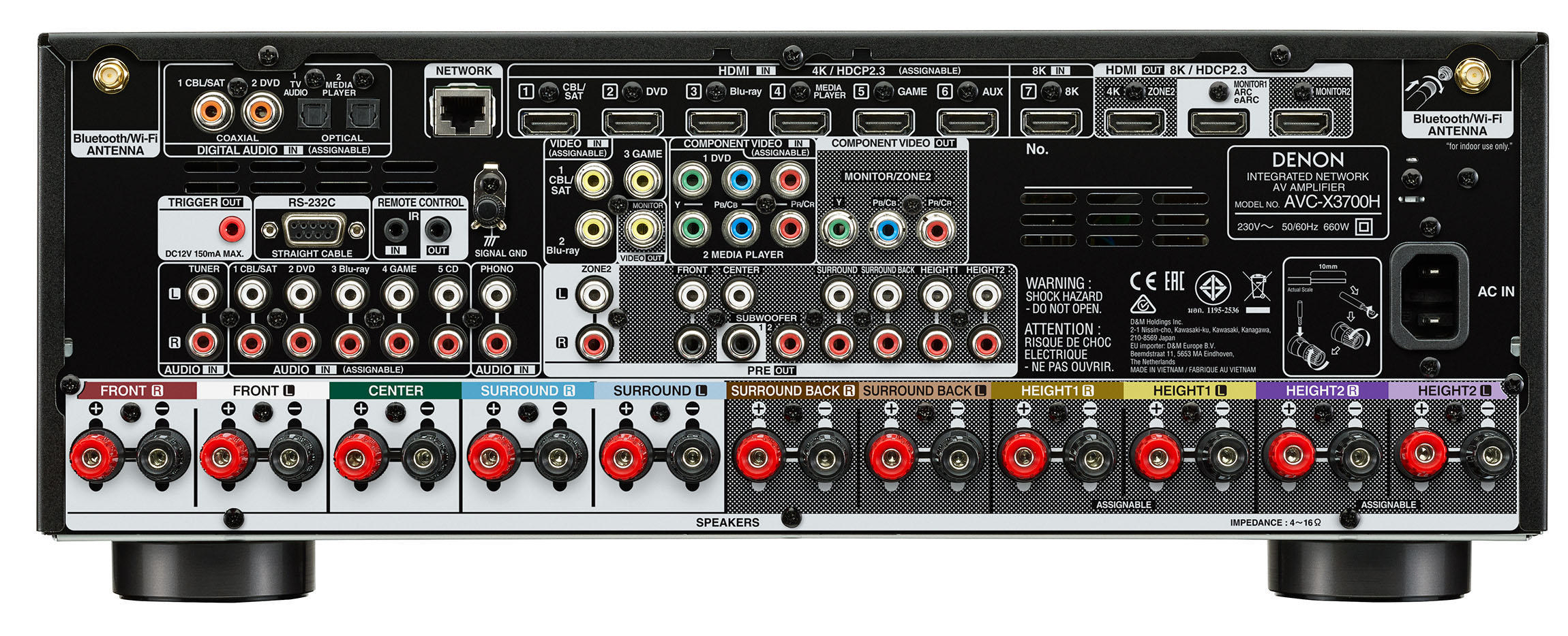 DENON AVR-X3700H AV-Verstärker (9.2 Kanäle, Schwarz)