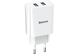 BASEUS Speed Mini Dual Seyehat Şarjı 10.5 W Beyaz