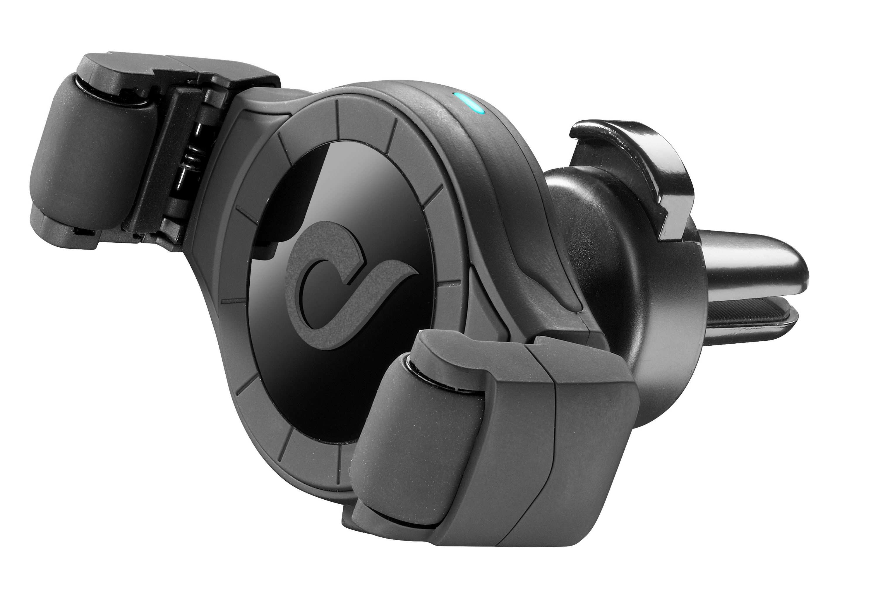Soporte de móvil para coche - CellularLine Handy Roll, Soporte de carga Qi, Negro