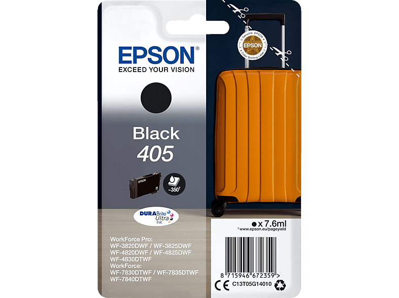 405 Tintenpatrone Original Schwarz (C13T05G14010) EPSON