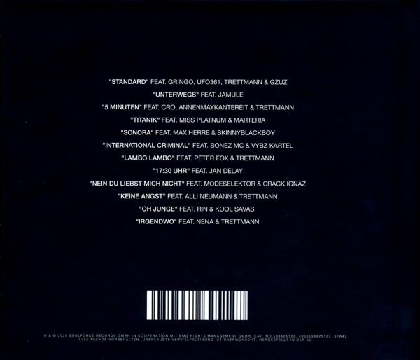 Textliste von einem Album. Der Text ist auf Deutsch. Der Name des Albums wird oben angezeigt.